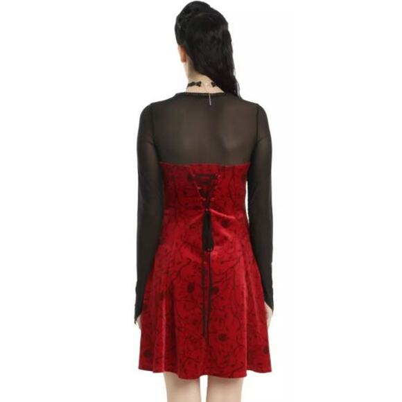 Hot Topic Gothic Once Upon A Time Regina Red Black Dress Short Small - Picture 7 of 12